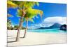 Beautiful Beach with a View of Otemanu Mountain on Bora Bora Island-BlueOrange Studio-Mounted Photographic Print