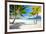 Beautiful Beach with a View of Otemanu Mountain on Bora Bora Island-BlueOrange Studio-Framed Photographic Print