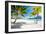 Beautiful Beach with a View of Otemanu Mountain on Bora Bora Island-BlueOrange Studio-Framed Photographic Print