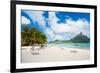 Beautiful Beach with a View of Otemanu Mountain on Bora Bora Island-BlueOrange Studio-Framed Photographic Print