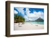 Beautiful Beach with a View of Otemanu Mountain on Bora Bora Island-BlueOrange Studio-Framed Photographic Print