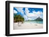 Beautiful Beach with a View of Otemanu Mountain on Bora Bora Island-BlueOrange Studio-Framed Photographic Print