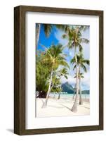 Beautiful Beach with a View of Otemanu Mountain on Bora Bora Island-BlueOrange Studio-Framed Photographic Print