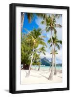 Beautiful Beach with a View of Otemanu Mountain on Bora Bora Island-BlueOrange Studio-Framed Photographic Print