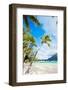 Beautiful Beach with a View of Otemanu Mountain on Bora Bora Island-BlueOrange Studio-Framed Photographic Print