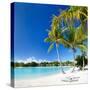 Beautiful Beach with Coconut Palms on Bora Bora Island in French Polynesia-BlueOrange Studio-Stretched Canvas