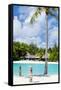 Beautiful Beach with Coconut Palms on Bora Bora Island in French Polynesia-BlueOrange Studio-Framed Stretched Canvas