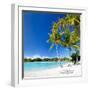 Beautiful Beach with Coconut Palms on Bora Bora Island in French Polynesia-BlueOrange Studio-Framed Photographic Print