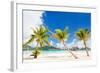 Beautiful Beach with Coconut Palms on Bora Bora Island in French Polynesia-BlueOrange Studio-Framed Photographic Print