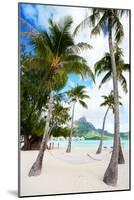 Beautiful Beach with Coconut Palms on Bora Bora Island in French Polynesia-BlueOrange Studio-Mounted Photographic Print