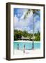 Beautiful Beach with Coconut Palms on Bora Bora Island in French Polynesia-BlueOrange Studio-Framed Photographic Print