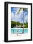 Beautiful Beach with Coconut Palms on Bora Bora Island in French Polynesia-BlueOrange Studio-Framed Photographic Print