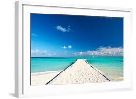 Beautiful Beach with Jetty at Maldives-haveseen-Framed Photographic Print