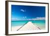 Beautiful Beach with Jetty at Maldives-haveseen-Framed Photographic Print