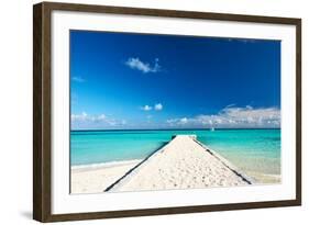 Beautiful Beach with Jetty at Maldives-haveseen-Framed Photographic Print