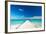 Beautiful Beach with Jetty at Maldives-haveseen-Framed Photographic Print