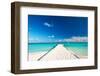 Beautiful Beach with Jetty at Maldives-haveseen-Framed Photographic Print