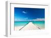 Beautiful Beach with Jetty at Maldives-haveseen-Framed Photographic Print