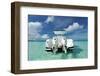 Beautiful Beach with Motor Boat at Boracay Island, Philippines-haveseen-Framed Photographic Print