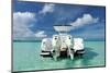 Beautiful Beach with Motor Boat at Boracay Island, Philippines-haveseen-Mounted Photographic Print