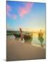 Beautiful Beach with River and Colorful Sky at Sunrise or Sunset, Thailand-Hanna Slavinska-Mounted Photographic Print