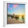 Beautiful Beach with River and Colorful Sky at Sunrise or Sunset, Thailand-Hanna Slavinska-Framed Photographic Print