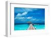 Beautiful Beach with Water Bungalows at Maldives-haveseen-Framed Photographic Print