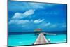 Beautiful Beach with Water Bungalows at Maldives-haveseen-Mounted Photographic Print