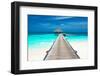 Beautiful Beach with Water Bungalows at Maldives-haveseen-Framed Photographic Print