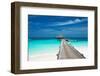 Beautiful Beach with Water Bungalows at Maldives-haveseen-Framed Photographic Print