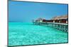 Beautiful Beach with Water Bungalows at Maldives-haveseen-Mounted Photographic Print