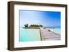 Beautiful Blue Sun Sea Tropical Nature Background Holiday Luxury Resort Island Atoll about Coral Re-ERainbow-Framed Photographic Print