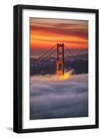 Beautiful Brew, Early Morning at Golden Gate Bridge, San Francisco-Vincent James-Framed Premium Photographic Print