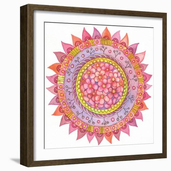 Beautiful Bright Fairy Flowers Painted in Watercolor in the Boho Style. Ethnic Themed Design. Bohem-Bohemian soul-Framed Art Print