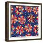 Beautiful Bright Flowers Blue-nad_o-Framed Art Print