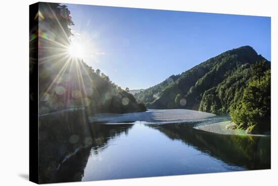 Beautiful Buller River in the Bulller Gorge, Along the Road from Westport to Reefton, South Island-Michael Runkel-Stretched Canvas