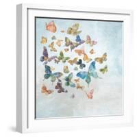 Beautiful Butterflies v3 Sq Light-Danhui Nai-Framed Art Print