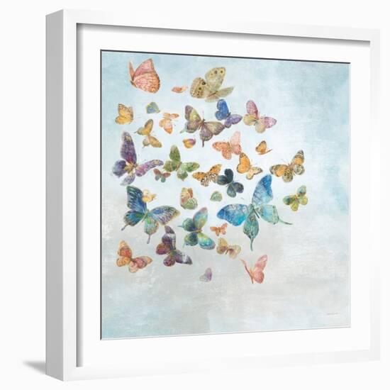 Beautiful Butterflies v3 Sq Light-Danhui Nai-Framed Art Print