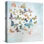 Beautiful Butterflies v3 Sq Light-Danhui Nai-Stretched Canvas