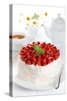 Beautiful Cake with Strawberries and Cream-legaa-Stretched Canvas