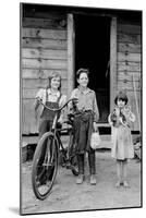 Beautiful Children with Bike and a Cat-Dorothea Lange-Mounted Art Print