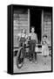 Beautiful Children with Bike and a Cat-Dorothea Lange-Framed Stretched Canvas