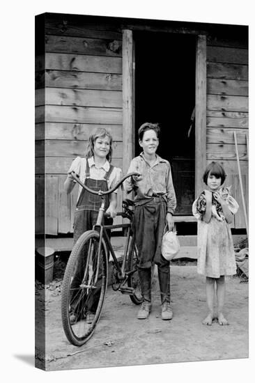 Beautiful Children with Bike and a Cat-Dorothea Lange-Stretched Canvas