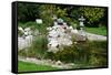 Beautiful Classical Garden Pond Surrounded by Grass.-Reinhold Leitner-Framed Stretched Canvas