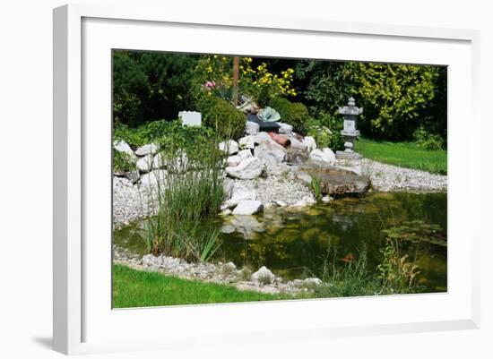 Beautiful Classical Garden Pond Surrounded by Grass.-Reinhold Leitner-Framed Photographic Print