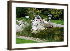 Beautiful Classical Garden Pond Surrounded by Grass.-Reinhold Leitner-Framed Photographic Print