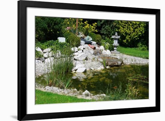 Beautiful Classical Garden Pond Surrounded by Grass.-Reinhold Leitner-Framed Photographic Print