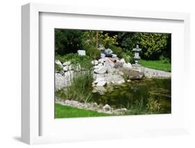 Beautiful Classical Garden Pond Surrounded by Grass.-Reinhold Leitner-Framed Photographic Print