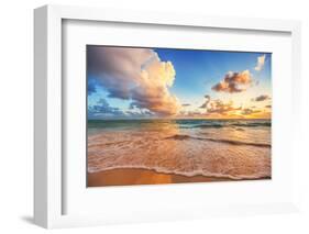 Beautiful Cloudscape over Caribbean Sea, Sunrise Shot-Valentin Valkov-Framed Photographic Print