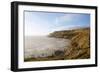 Beautiful Coastal Landscape at Sunrise with Cliffs and Misty Glow-Veneratio-Framed Photographic Print